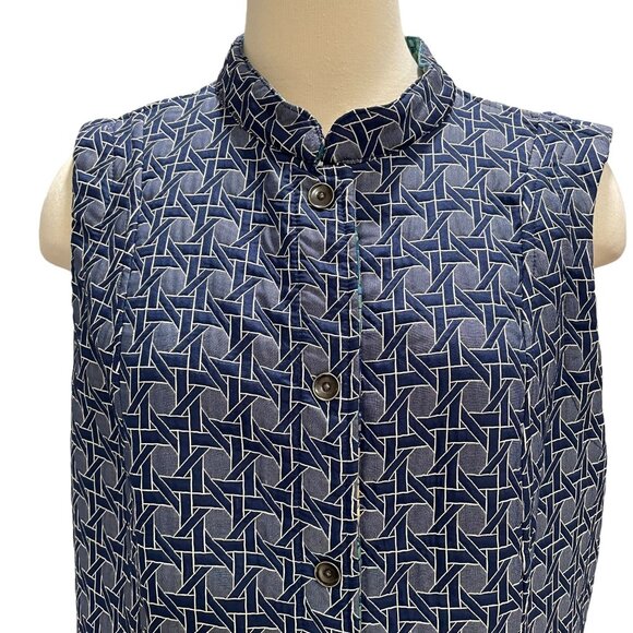 Handmade Reversible Quilted Sleeveless Vest Patchwork Boho Artisan Fall Layering - Picture 5 of 8